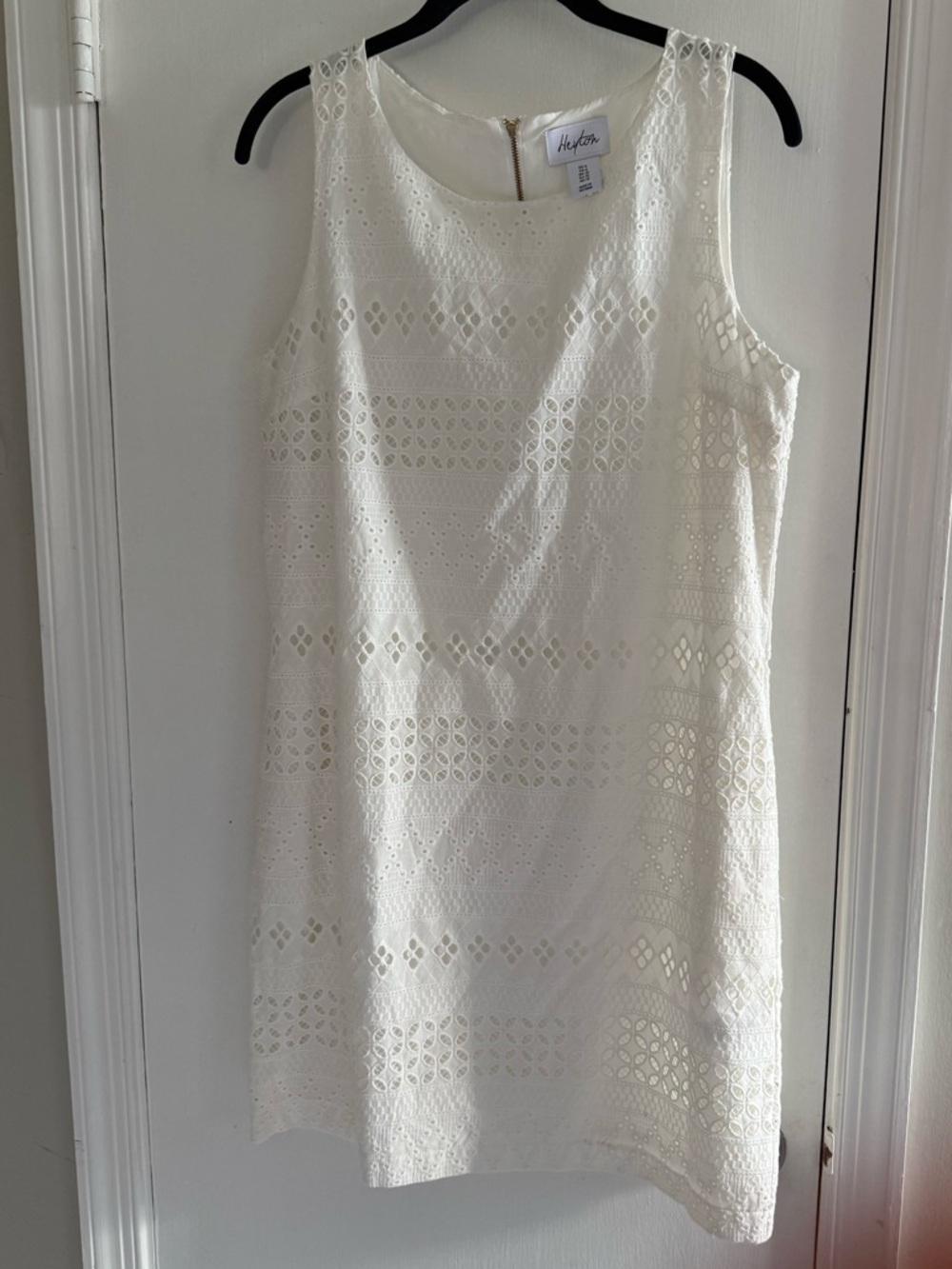 Heyton White Eyelet Sleeveless Mini Dress Size 6